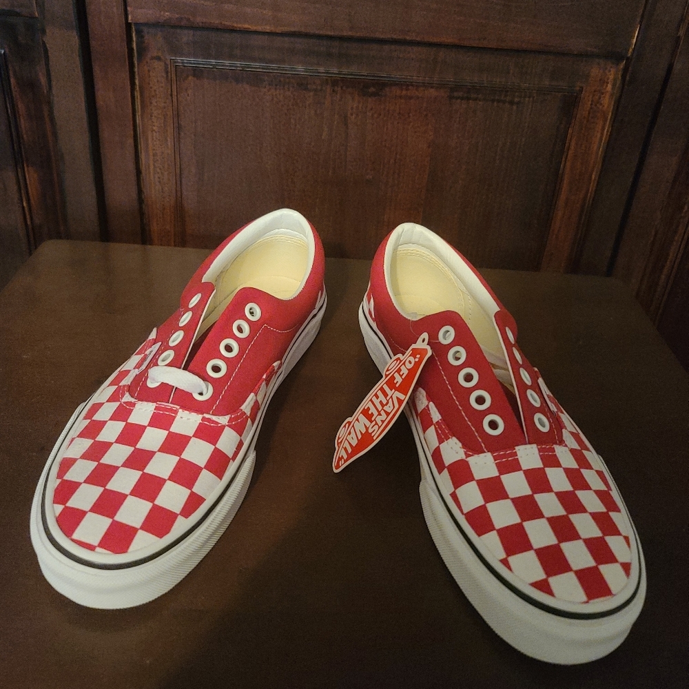 Red and white checker Vans